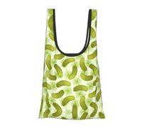 Borsa per la spesa con stampa di sottaceti con aneto sushi, pieghevole, riutilizzabile, leggera, per la spesa, viaggi, spiaggia, ecologica, compatta