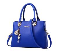 Borsa per la spesa da donna, alla moda, borse da donna, borsa a tracolla, borsa a tracolla, borsa in pelle per donna 3/4, pantaloni capri donna con tasche, Blu, Taglia unica per tutti