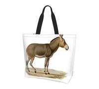 Borsa per la spesa da donna con stampa di un simpatico pinguino con stampa di grande capacità, borsa a tracolla essenziale per pendolarismo e shopping, Simpatico asino, Taglia unica