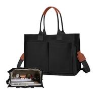 Borsa per la spesa fatta di tela con tag tas-tag tag di lino con molti compartimenti a spalla singolo per la vita di tutti i giorni, lo shopping, il lavoro e la borsa di tela robusta per le donne