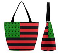 Borsa per la spesa grande riutilizzabile con bandiera afro-americana Borsa tote con stampa personalizzata per donna