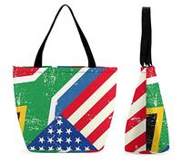 Borsa per la spesa grande riutilizzabile con bandiera americana del Sudafrica Borsa tote con stampa personalizzata per donna
