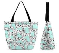 Borsa per la spesa grande riutilizzabile con motivo cane dalmata Borsa tote con stampa personalizzata per donna