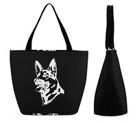 Borsa per la spesa grande riutilizzabile con ritratto di un pastore Borsa tote con stampa personalizzata per donna