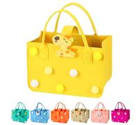 Borsa per la Spesa in Feltro, FainFun 30 * 20 * 18 cm Cestino in Feltro con Manico Quadrata, Sacchetti Grandi per la Spesa, Cestini per Legna da Riviste, Giornali (Giallo)