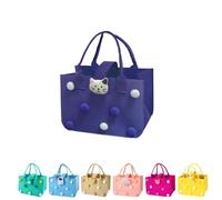 Borsa per la Spesa in Feltro, FainFun 30 * 20 * 18 cm Cestino in Feltro con Manico Quadrata, Sacchetti Grandi per la Spesa, Cestini per Legna da Riviste, Giornali (Viola)