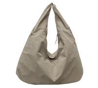 Borsa per la spesa in tinta unita per le donne, Draped Tote Bag Borsa per la spesa riutilizzabile con grande capacità, lavabile e leggera, cachi, vedi descrizione