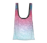 Borsa per la spesa leggera con stampa di colori pastello blu, rosa e viola, pieghevole, riutilizzabile, per la spesa, viaggi, spiaggia, ecologica, compatta