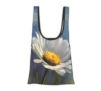 Borsa per la spesa leggera con stampa di margherite, pieghevole, riutilizzabile, per la spesa, viaggi, spiaggia, ecologica, compatta