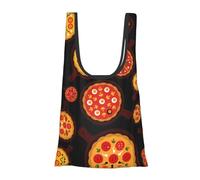 Borsa per la spesa leggera con stampa di pizza, riutilizzabile, pieghevole, per la spesa, viaggi, spiaggia, ecologica, compatta