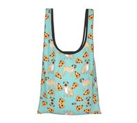 Borsa per la spesa leggera con stampa per pizza e feste, pieghevole, riutilizzabile, per la spesa, viaggi, spiaggia, ecologica, compatta