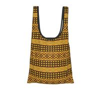 Borsa per la spesa leggera con stampa triangoli gialli e marroni, pieghevole, riutilizzabile, per la spesa, viaggi, spiaggia, ecologica, compatta