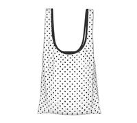 Borsa per la spesa leggera nera con stampa a pois rotonda pieghevole riutilizzabile borsa per la spesa borsa per la spesa da viaggio spiaggia ecologica compatta avventura tote
