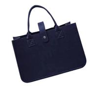 Borsa per la spesa pieghevole in feltro per la spesa, per fare shopping, per lavoro, viaggi, picnic e uso quotidiano, borsa compatta in feltro, blu navy, One Size
