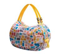 Borsa per la spesa pieghevole, leggera, riutilizzabile, con doppi manici, elegante borsa in nylon con cerniera per bevande, snack, picnic, viaggi, shopping quotidiano per supermercato, campus, centro