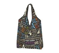 Borsa per la spesa pieghevole, riutilizzabile, con scritta "I Love Mathematical Equations", grande, con manici per il trasporto