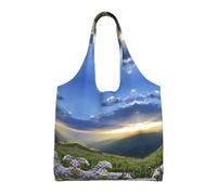 Borsa per la spesa resistente riutilizzabile con stampa logo | Robusta borsa shopper in poliestere, interni spaziosi, maniglie integrate, leggera per shopping, viaggi e uso quotidiano.
