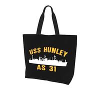 Borsa per la spesa riutilizzabile a mano in tela leggera Uss Hunley As 31 da donna nera
