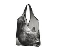 Borsa per la spesa riutilizzabile, Buon Natale Babbo Natale Borsa per la spesa pieghevole per carichi pesanti Animali del Sud Africa