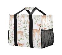 Borsa per la spesa riutilizzabile con motivo di cervo fiore fungo borse per la spesa da cucina borsa da viaggio borsa da spiaggia lavabile