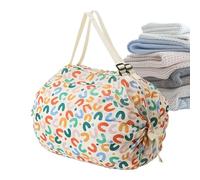 Borsa per la spesa riutilizzabile e pieghevole, con manico, borsa per la spesa, pieghevole compatta, leggera, può contenere fino a 22,7 kg, per lavoro, campeggio, supermercato, viaggi, Lettera., Refer