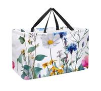 Borsa per la spesa riutilizzabile grande borsa della spesa pieghevole per riporre vestiti da picnic stella marina sulla spiaggia di sabbia in acqua di mare limpida, Multicolore 08, 22.0x12.6x11.4 in