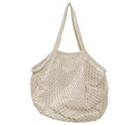 Borsa per la spesa, riutilizzabile, in cotone, grande borsa a tracolla con manico lungo, flessibile, per frutta e donne, beige., vedi descrizione