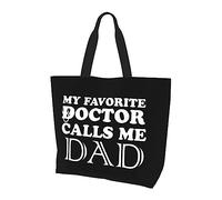 Borsa per la spesa riutilizzabile in tela leggera da donna My FavoriteCalls Me Dad nera
