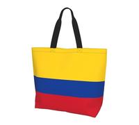 Borsa per la spesa riutilizzabile monospalla con bandiera della Colombia, borsa tote casual, borsa multiuso grande per la spesa