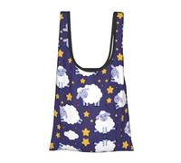 Borsa per la spesa riutilizzabile, pieghevole, lavabile, con stampa di pecore, pieghevole, in un sacchetto, borsa per la spesa ecologica