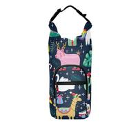 Borsa per l'acqua pieghevole con simpatici unicorni, fenicottero, speranza, pizza, alpaca, animali, borsa per il trasporto, borsa per escursionismo, adatta per bottiglie da 567 g, 680 g, 907,2 g, 1134