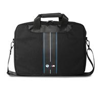 Borsa per laptop BMW da 16" in nylon nero con striscia blu