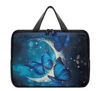 Borsa per laptop Butterflies and the Moon in pelle con capienza elevata, per adulti, custodia per laptop da 10-56 pollici