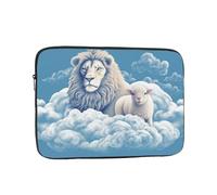Borsa per laptop con agnello con leone da 15 pollici, impermeabile, antiurto, borsa per computer portatile, borsa leggera per tablet