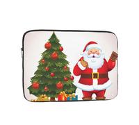 Borsa per laptop con albero di Natale Babbo Natale da 25,4 cm, impermeabile, antiurto, borsa per computer portatile, borsa leggera per tablet