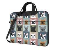 Borsa per laptop con bulldog francese per donne e uomini, borse per laptop a tracolla alla moda, valigetta portatile ultra sottile per laptop da 13 pollici, 14 pollici, 15,6 pollici laptop, Modelli