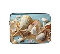 Borsa per laptop con conchiglie a tema spiaggia da 12 pollici, impermeabile, antiurto, borsa per computer portatile, borsa leggera per tablet