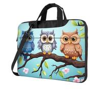 Borsa per laptop con gufi su un ramo borsa a tracolla antiurto custodia per laptop custodia per computer portatile valigetta da 14 pollici