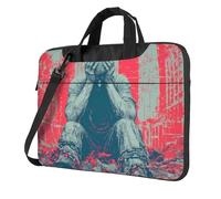 Borsa per laptop con motivo unico Lost Freedom leggera e facile da trasportare per viaggi di lavoro, lavoro e studio, Nero, 15.6 inch