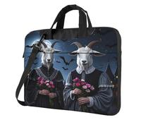 Borsa per laptop Custodia per laptop con spallacci e maniglia borsa per notebook per ufficio e lavoro, Le pecore prendono fiori, 13 inch