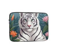 Borsa per laptop Custodia protettiva resistente agli urti Custodia per laptop carina tigre bianca Custodia per il trasporto del computer valigetta da 17 pollici