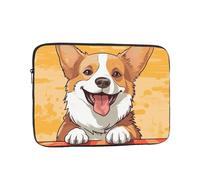 Borsa per laptop Custodia protettiva resistente agli urti Custodia per laptop carino Corgi Dog Computer Custodia per il trasporto Valigetta da 15 pollici