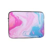 Borsa per laptop Custodia protettiva resistente agli urti Custodia per laptop in marmo blu pastello viola Custodia per il trasporto del computer valigetta da 17 pollici
