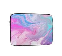 Borsa per laptop Custodia protettiva resistente agli urti Custodia per laptop in marmo blu pastello viola Custodia per il trasporto del computer valigetta da 10 pollici