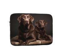 Borsa per laptop Custodia protettiva resistente agli urti Custodia per laptop Labrador Retriever Marrone Custodia per il trasporto del computer Valigetta da 17 pollici