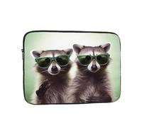 Borsa per laptop Custodia protettiva resistente agli urti Custodia protettiva per laptop divertente Raccoon Occhiali da sole verdi Custodia per il trasporto del computer Valigetta da 13 pollici