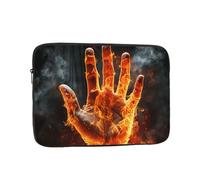 Borsa per laptop Custodia protettiva resistente agli urti Custodia protettiva per laptop Fire Flame Hand Computer Custodia per il trasporto Valigetta da 15 pollici