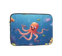 Borsa per laptop Custodia protettiva resistente antiurto per computer portatile Cartone animato Polpo Pesce Custodia per Computer Valigetta da 12 pollici