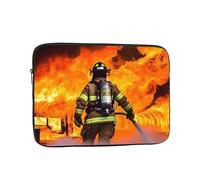 Borsa per laptop Custodia protettiva resistente antiurto per computer portatile pompiere Fireman Flame Computer Custodia per il trasporto Valigetta da 15 pollici