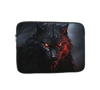 Borsa per laptop Custodia protettiva resistente antiurto per laptop Big Black Wolf con occhi rossi Custodia per il trasporto del computer Valigetta da 15 pollici